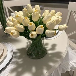 Yellow Tulips Arrangement in glass vase